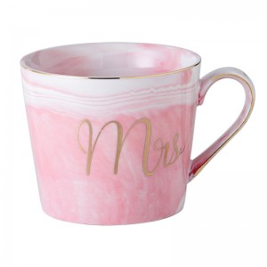 Tasse en marbre personnalisée en porcelaine imprimée design céramique m. mme mariage marbré café couple ensemble de tasses cadeaux