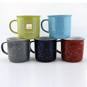 Mórdhíol muga cruan 570ml speckle mug caife campa ceirmeacha