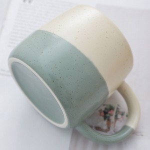 Taza de café de cerámica estilo Ins de gran oferta, taza de gres con esmalte de sésamo moteado de Color personalizado, tazas de porcelana fina