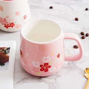 Sakura tea milk porcelain mug cup custom logo handmade ceramic mugs coffee