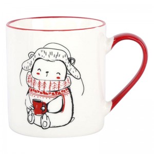 Prise en charge de la personnalisation de jolies tasses en céramique à motif d'ours de Noël avec différentes formes et capacités de tasse