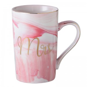 Tasse en marbre personnalisée en porcelaine imprimée design céramique m. mme mariage marbré café couple ensemble de tasses cadeaux