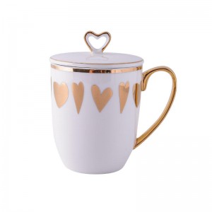 Flypeak New Arrival Engros nordisk porcelæn kaffekrus Guld håndtag keramisk krus Marmor keramik kaffekrus