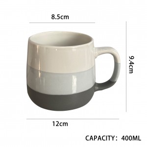 Caneca de cerâmica simples, faixa de cor pura, copo de cerâmica com personalidade, logotipo impresso em cores, copo de água para escritório