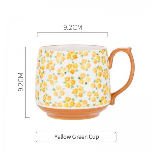 Fashion Floral Ceramic Tacâm Apă Cafea Mic dejun Cana Cană