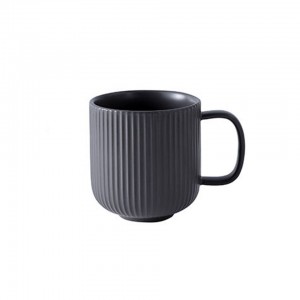 Smalto opaco a strisce in stile nordico 350 ml 12 once elegante tazza da caffè in ceramica per regalo