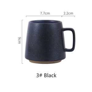 Venta al por mayor, taza de café de cerámica hecha a mano rústica de 12 oz, tazas moteadas de arcilla Vintage japonesa